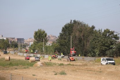 Los trabajos en la línea ferroviaria de Manresa. 