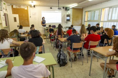 Imatge d’arxiu d’una classe d’ESO en un institut de Lleida.