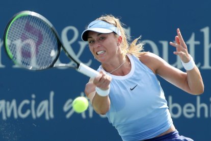 Badosa, durante su partido ante Sabalenka.