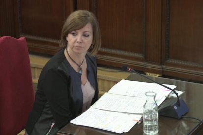 Meritxell Borràs, declarando en el juicio del 1-O en el Tribunal Supremo el 20 de febrero de 2019.