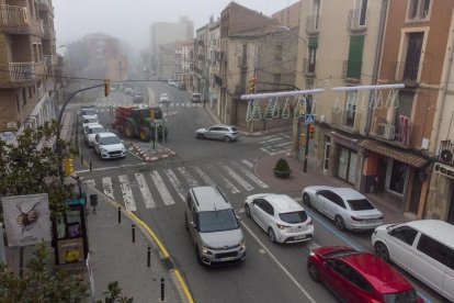 Imatge de l’encreuament de l’avinguda Catalunya de Cervera.