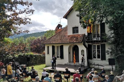 Puigdemont, ayer en Prats de Molló, durante la entrega de la Medalla Carrasco i Formiguera 2020.