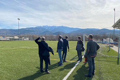 Els dirigents, durant la visita que van fer dimarts passat.