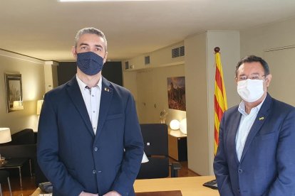 Bernat Solé y Ramon Farré ayer en la deleglación en Lleida. 