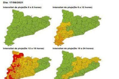 Alerta per forts ruixats aquest dijous a la tarda