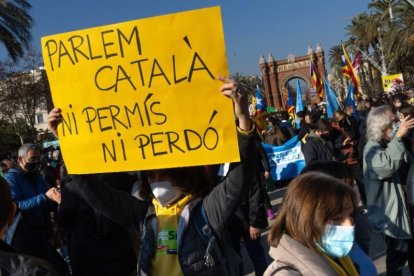 Una de las pancartas de la manifestación.