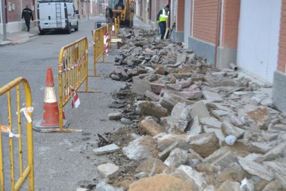 Las obras en la calle W de Maquinensa.