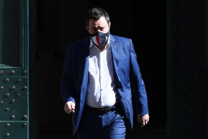 El exministro del Interior italiano y dirigente ultraderechista, Matteo Salvini, ayer.