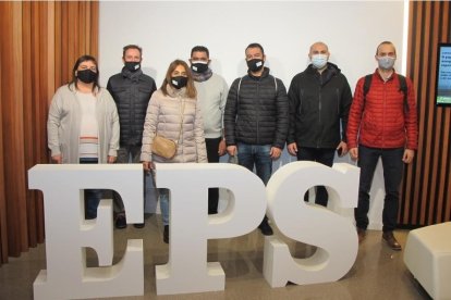 La delegación libanesa con los profesores de la EPS. 