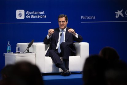 Antonio Garamendi, presidente de la CEOE, ayer, en la reunión anual del Cercle d’Economia.