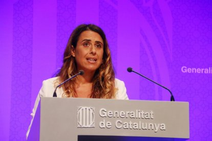 La portavoz del Govern, Patrícia Plaja, este martes rueda prensa.