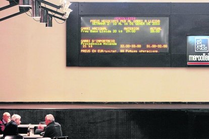 El ministre Cañete, com molts altres, en una visita a la llotja.