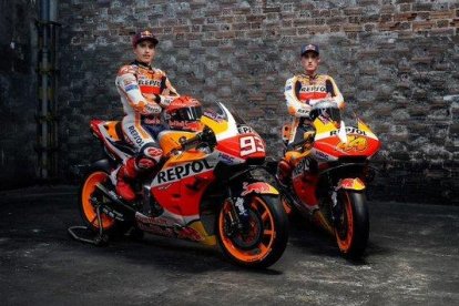 La presentación del equipo Repsol Honda de MotoGP, con Marc Màrquez y Pol Espargaró.