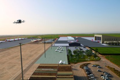 Imagen virtual de los nuevos edificios del aeropuerto de Lleida-Alguaire