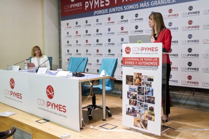 Begoña Gómez en la presentación de la nueva patronal.