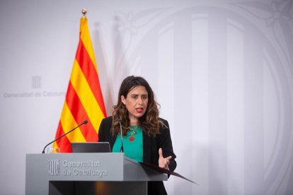 La portaveu del Govern, Patrícia Plaja, ahir en roda de premsa.