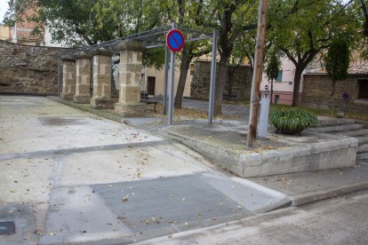 Imatge de la intervenció a la plaça de la Muralla.