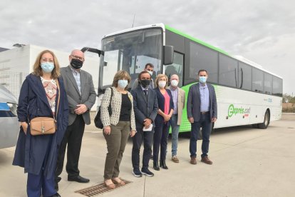 La presentació del bus exprés a les Borges Blanques.