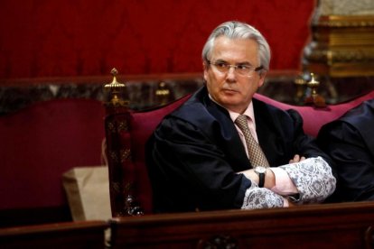 El exjuez Baltasar Garzón, en 2012, durante el juicio al que fue sometido en el Tribunal Supremo.