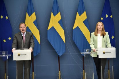 El primer ministre suec, Stefan Löfven, i la líder del Partit de Centre, Annie Lööf.