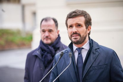 Pablo Casado, ayer durante su visita a Bilbao.