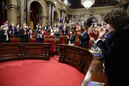 Pere Aragonès tras ser elegido presidente el pasado viernes en el Parlament de Catalunya.