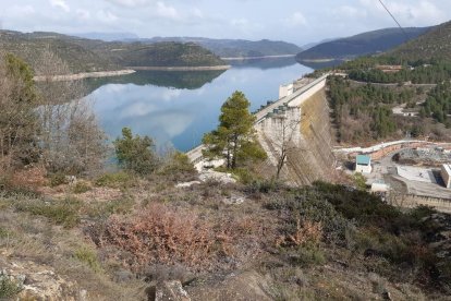 El pantano de Rialb en una imagen de esta semana. Actualmente tiene 328,7 hectómetros.