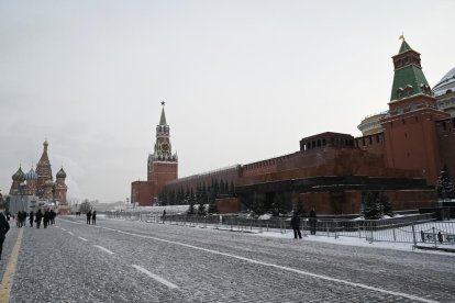 Vista del mausoleu de Lenin al costat de la plaça Roja a Moscou, dissabte passat.