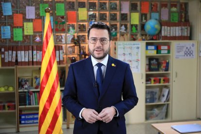 El president Aragonès va oferir el missatge de Nadal des d’una escola de Santa Coloma de Gramenet.