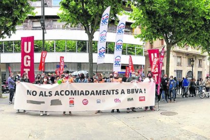 Imatge de la concentració duta a terme a Lleida.