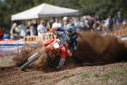 Jaume Betriu durante la cuarta prueba del Estatal de enduro.