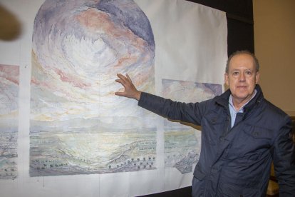 Josep Minguell va presentar ahir com serà el nou mural al fresc.