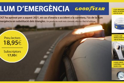 La llum d'emergència Goodyear substituirà els triangles a l'hora de senyalitzar una avaria o accident a la carretera.