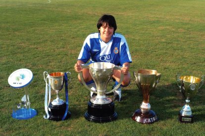 Ribalta, con la Copa de la Reina, la Liga y la Copa Catalunya, que el Espanyol ganó en la 2005-06.