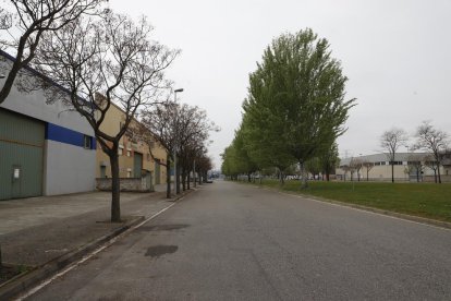 Imatge d’un polígon de Lleida a finals de març de l’any passat, en ple primer confinament pel coronavirus.