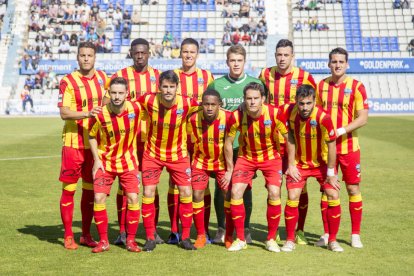 Formació inicial del Lleida, diumenge passat a Sabadell.