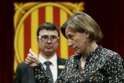 La presidenta del Parlament, Carme Forcadell, instants abans d’iniciar-se un ple.