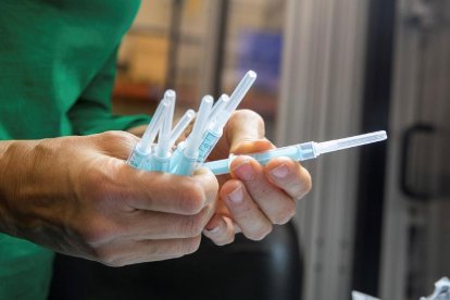 Xeringues per a la vacunació contra el coronavirus fabricades a Fraga per Becton Dickinson.
