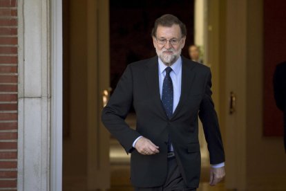 El president del Govern, Mariano Rajoy, durant l'entrevista a EFE.