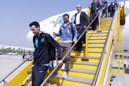 Busquets, tot i que no podrà jugar avui per sanció, també va viatjar amb l’equip a Torí.