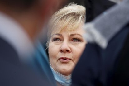 La primera ministra de Noruega, la conservadora Erna Solberg