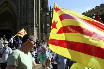 El líder d’EH Bildu, Arnaldo Otegi, a la marxa de Sant Sebastià.