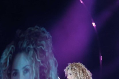 Shakira, en uno de los ensayos previos al inicio de la gira europea.