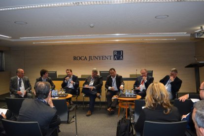 Imagen de la jornada sobre el sector porcino en Barcelona.