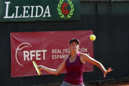 Aran Teixidó, durante su partido de ayer individual que no pudo acabar por una lesión.