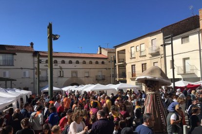 Visitantes ayer en la feria Boletus de Isona i Conca Dellà.