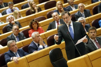 El president del Govern, Mariano Rajoy, ahir al Senat.