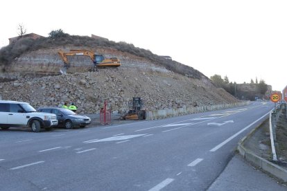 Les obres que s’executen al carrer La Huerta.