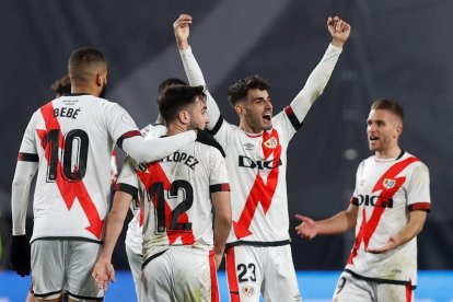 Trejo celebra el gol que va classificar el Rayo per a les semifinals.