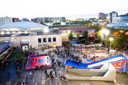 Una vista general de Barçaland, el parc de Nadal del club.